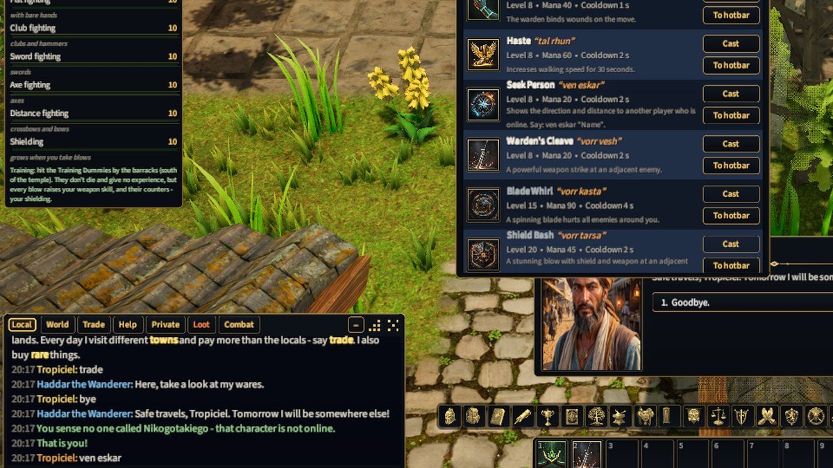Seek Person in the spellbook and its answer in the chat